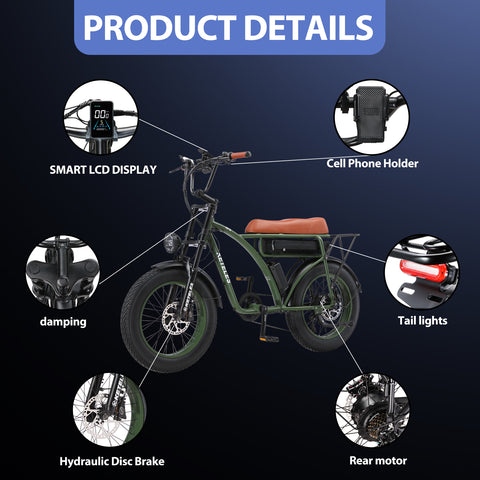 KETELES KF8 48V 1000W Fat Tire Electric Bike