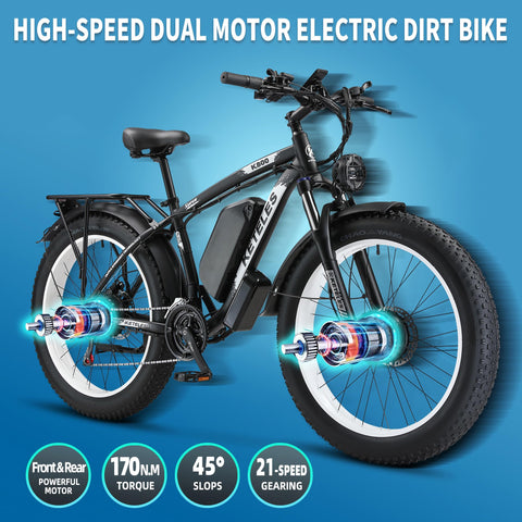 KETELES K800 2×1000W dual Motors Electric Bike 23AH Battery Electric 26" Inch Fat Tire E-Bike